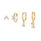 Gold Delicate CZ Earring Stacking Set - Huggie Hoops & Studs for Multiple Piercings