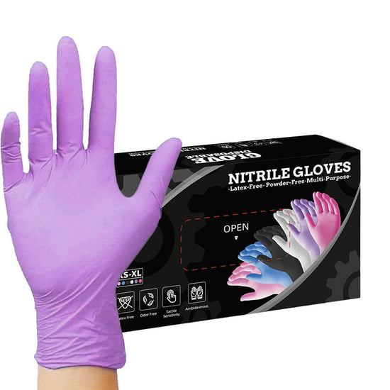 50 Pairs purple Premium Disposable Nitrile Gloves - Powder-Free, Latex-Free & High-Elasticity for Multi-Purpose Use(L)