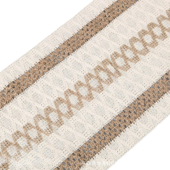 2-PCS White Bohemian Woven Table Runner with Tassels - Rustic Farmhouse Decor for Dining & Coffee Tables