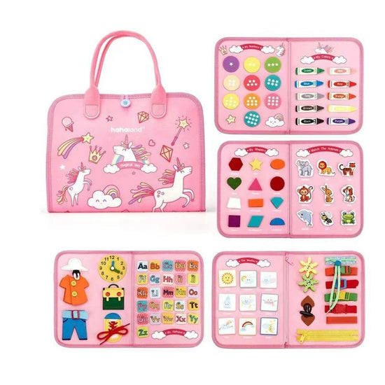 Pink Early Education Learning Board - Felt Activity Board for Toddlers