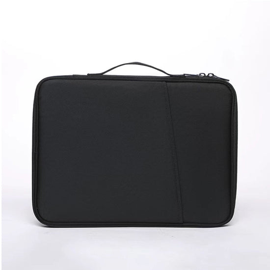 Black 360° Protective Laptop & Tablet Sleeve with Accessory Organizer - Water-Repellent Carrying Case