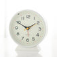 White Minimalist Silent Alarm Clock with Night Light - Non-Ticking Analogue Bedside & Desk Clock