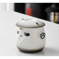 Adorable Panda Design Ceramic Tea Infuser Mug Set - 310ml Travel Crackle Glaze Cup with Lid & Strainer(black)