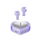 Mini True Wireless Bluetooth 5.3 Earbuds - Heart/Capsule Case, Touch Control, Auto-Connect(purple)