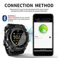 Rugged Sports Smartwatch - 50M Waterproof, 24H 3D Pedometer, Bluetooth Notifications & Long Battery Life(Black with blue text)