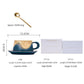 Artistic Ceramic Coffee Cup & Saucer Set with Spoon - Gradient Glaze, 240ml, Gift Boxed(Blue)