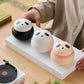 Artisanal Animal-Shaped Ceramic Tea Storage Jar with Gift Box - 140ml Capacity, Textured Finish(white)