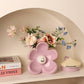 Artistic Floral Smiling Face Vase - Modern Ceramic Decor with Gloss Finish(lemon-yellow)