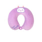 2-in-1 Convertible Eye Mask & Travel Neck Pillow Set - Plush Fabric with Snap Closure(purple)