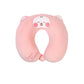 2-in-1 Convertible Eye Mask & Travel Neck Pillow Set - Plush Fabric with Snap Closure(pink)