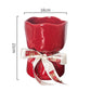 Artisan Handcrafted Ceramic Vase - Minimalist Home Decor with Stable Base(red)