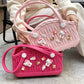 Stylish Handbag - Spacious with Decorative Elements(pink)