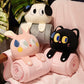 Plush 2-in-1 Pillow Blanket - Adorable Design for Cozy Comfort(Black and white dog)