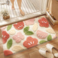 Premium Bath Mat with 8X Water Absorption & Non-Slip Base(flowers and plants)