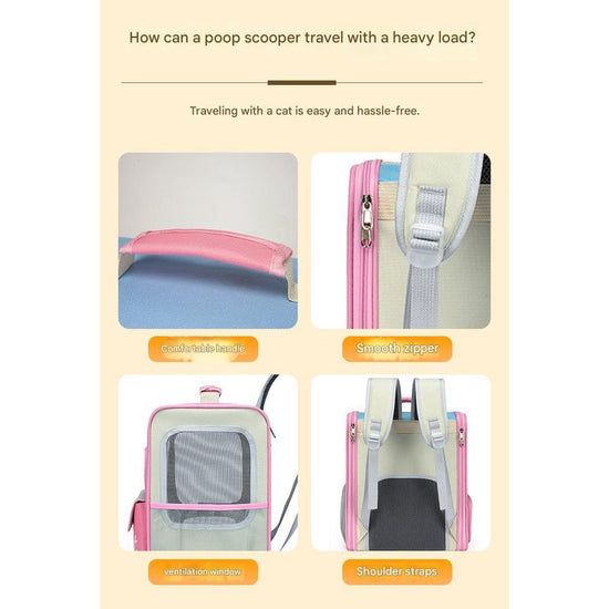 Breathable Pet Carrier Backpack - Large Capacity, Multiple Windows, Oxford Cloth(pink)