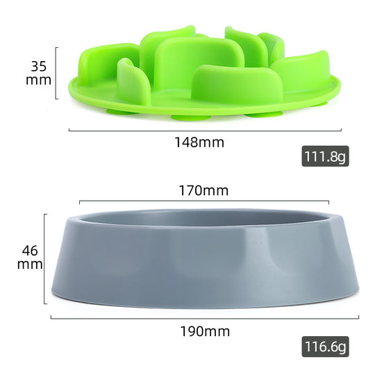 Slow Feeder Dog Bowl Set - Anti-Choke Puzzle Feeder Insert & Bowl for Healthy Eating Habits(pink)