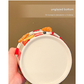Charming Striped Ceramic Instant Noodle Bowl with 3D Accents & Happy every day!" Message(red)"