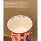 Charming Striped Ceramic Instant Noodle Bowl with 3D Accents & Happy every day!" Message(red)"