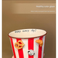 Charming Striped Ceramic Instant Noodle Bowl with 3D Accents & Happy every day!" Message(red)"