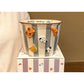 Charming Striped Ceramic Instant Noodle Bowl with 3D Accents & Happy every day!" Message(grey)"