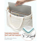 Lightweight Quilted Tote Bag for Women - Fits 15.6 Laptop Water-Resistant with Clutch & Luggage Strap(Khaki)"