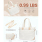 Lightweight Quilted Tote Bag for Women - Fits 15.6 Laptop Water-Resistant with Clutch & Luggage Strap(Khaki)"