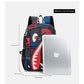 Trendsetter Shark Mouth Print Backpack - Lightweight & Breathable School Bag(Blue lightning)