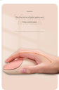 Cute Cat Shaped Wireless Office Mouse - Dual Mode 2.4G/Bluetooth, 3-Level DPI, Silent Click(red)