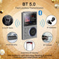 Portable Hi-Res Digital Audio Player - DSD, Dual DAC, Bluetooth 5.0, Expandable Storage(BLACK 16GB +32GB)
