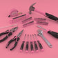 63-Piece Essential Home Repair Tool Kit with Portable Zipper Case(pink)