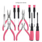 11-Piece Precision Craft & Jewelry Making Tool Kit with Portable Case - Pliers, Screwdrivers & Tweezers for DIY Projects(green)