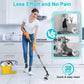 Multi-Functional Electric Spin Scrubber with Voice Broadcast, 9 Heads, Adjustable Extension Handle & LED Display(Black and White)