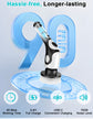 Multi-Functional Electric Spin Scrubber with Voice Broadcast, 9 Heads, Adjustable Extension Handle & LED Display(Black and White)
