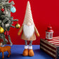 Retractable Leg Christmas Gnome Plush - Adjustable Standing Holiday Decoration(brown)