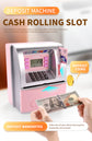 Kids Electronic ATM Savings Bank - Digital Piggy Bank with Password, Auto Roll-in Banknotes & Coin Slot for Financial Learning Fun(pink)