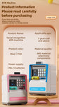 Kids Electronic ATM Piggy Bank with Simulated Facial Recognition & Password - Auto Roll-in Banknote & Coin Money Box for Financial Learning(pink)