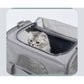 Foldable Soft-Sided Pet Carrier for Travel - Fits Cats & Small Dogs Under 6kg, with Removable Plush Bed & Shoulder Strap(grey)