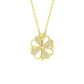 S925 Sterling Silver 2-in-1 Magnetic Convertible Clover to Hearts Pendant Necklace(gold)