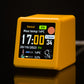 2pc Mini Smart Wi-Fi Weather Station Clock - Desktop Digital Clock with HD IPS Screen, Customizable GIF Display & 3-Day Forecast(Yellow)
