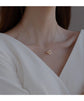 2pc Elegant Interlocking Rings Pendant Necklace with Zirconia Accents - Copper Base, Minimalist Jewelry(Rose gold)