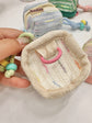 3pc Chic Woven Mini Backpack Pouch - Earphone Case & Coin Purse with Keychain Lanyard(green)