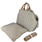 Luxury Quilted 2-in-1 Pet Travel Carrier & Car Booster Seat for Small Dogs(beige)