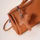 Genuine Leather Flap Crossbody Bag with Elephant Charm - Compact & Stylish Shoulder Purse(Black)