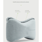 Grey Ergonomic Memory Foam Knee Pillow for Side Sleepers - Leg Positioner for Sciatica, Back, Hip & Joint Pain Relief