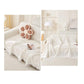 Black and white Ball Pattern Soft Waffle Weave Throw Blanket - Boho Style Cotton Blend Sofa Cover with Fringe 180x180cm