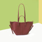 Red Chic Minimalist PU Leather Tote Bag - Women&