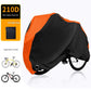 Size M Black And Orange All-Weather 210D Bicycle Cover - Waterproof & UV-Proof Outdoor Bike Protector with Lock Hole & Storage Bag