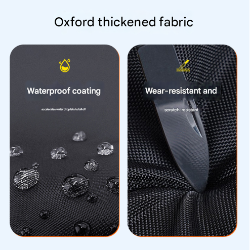 Size XL Black And Orange All-Weather 210D Bicycle Cover - Waterproof & UV-Proof Outdoor Bike Protector with Lock Hole & Storage Bag