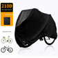 Size L Black All-Weather 210D Bicycle Cover - Waterproof & UV-Proof Outdoor Bike Protector with Lock Hole & Storage Bag