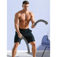 Black Cordless Battle Ropes - Heavy Duty Spring Steel Power Trainers for Full Body Strength & Cardio Workout